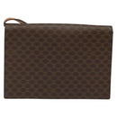 CELINE Macadam Canvas Shoulder Bag PVC Leather Brown Gold Auth BD908-2