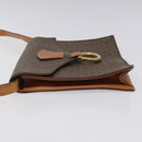 CELINE Macadam Canvas Shoulder Bag PVC Leather Brown Gold Auth BD908-4