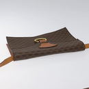 CELINE Macadam Canvas Shoulder Bag PVC Leather Brown Gold Auth BD908-6