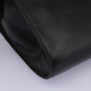 CELINE Circle Shoulder Bag Leather Black Gold Auth BD909-9