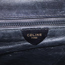 CELINE Circle Shoulder Bag Leather Black Gold Auth BD909-19