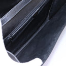 CELINE Circle Shoulder Bag Leather Black Gold Auth BD909-11