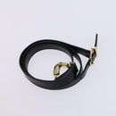 Salvatore Ferragamo Gancini Hand Bag Leather 2way Black Gold Auth BD910-22