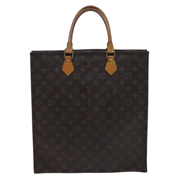 LOUIS VUITTON Monogram Sac Plat Hand Bag M51140 LV Auth BD912