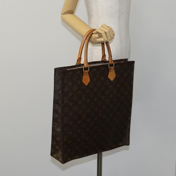 LOUIS VUITTON Monogram Sac Plat Hand Bag M51140 LV Auth BD912