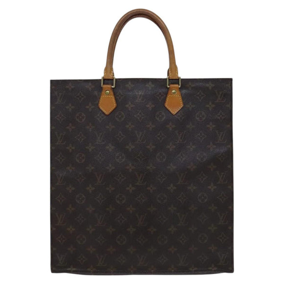 LOUIS VUITTON Monogram Sac Plat Hand Bag M51140 LV Auth BD912