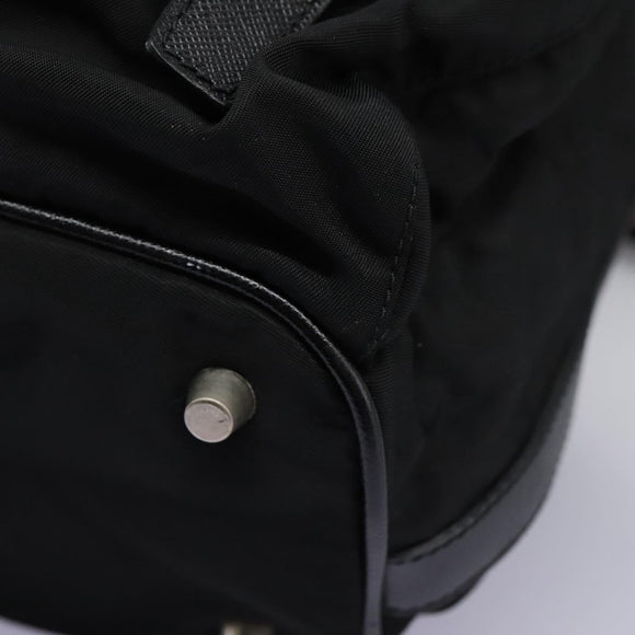 PRADA Shoulder Bag Nylon Black Gold Auth BD928V