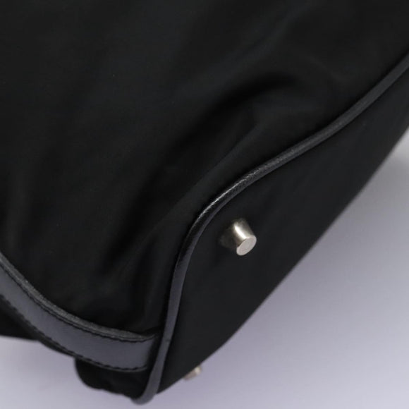 PRADA Shoulder Bag Nylon Black Gold Auth BD928V
