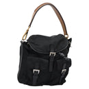 PRADA Shoulder Bag Nylon Black Gold Auth BD928V-1