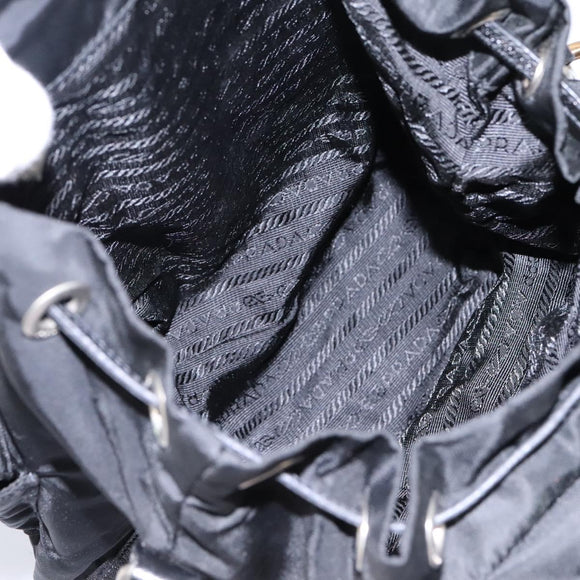 PRADA Shoulder Bag Nylon Black Gold Auth BD928V