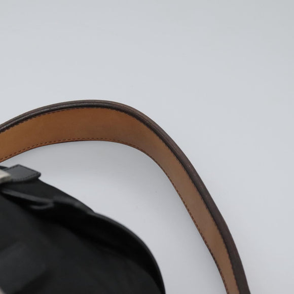 PRADA Shoulder Bag Nylon Black Gold Auth BD928V