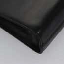 Salvatore Ferragamo Gancini Chain Shoulder Bag Leather Black Gold Auth BD929-12