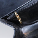 Salvatore Ferragamo Gancini Chain Shoulder Bag Leather Black Gold Auth BD929-19