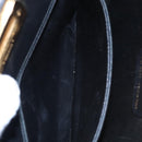 Salvatore Ferragamo Gancini Chain Shoulder Bag Leather Black Gold Auth BD929-20