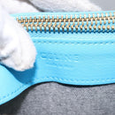 CELINE Trio Small Shoulder Bag Leather Blue Gold Auth BD931-19