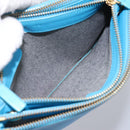 CELINE Trio Small Shoulder Bag Leather Blue Gold Auth BD931-20