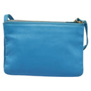 CELINE Trio Small Shoulder Bag Leather Blue Gold Auth BD931-2