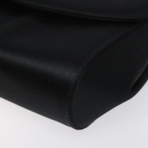 Salvatore Ferragamo Shoulder Bag Satin Black Auth BD949