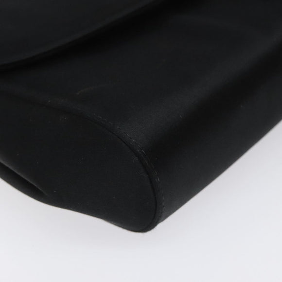 Salvatore Ferragamo Shoulder Bag Satin Black Auth BD949