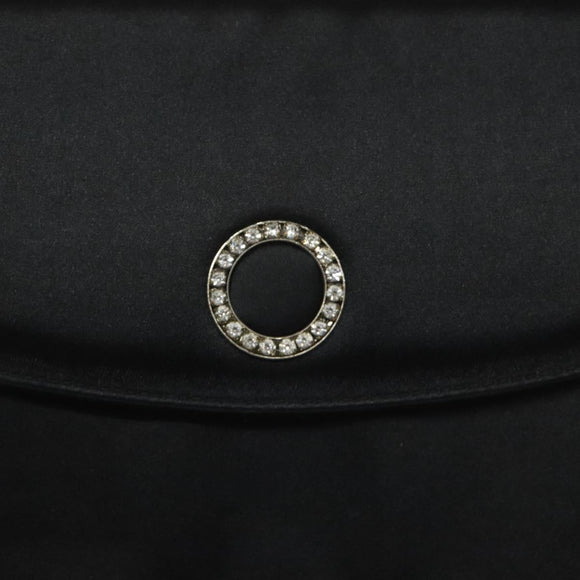 Salvatore Ferragamo Shoulder Bag Satin Black Auth BD949