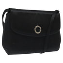 Salvatore Ferragamo Shoulder Bag Satin Black Auth BD949-1