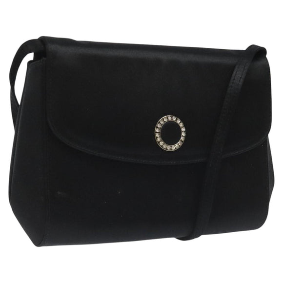 Salvatore Ferragamo Shoulder Bag Satin Black Auth BD949