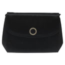 Salvatore Ferragamo Shoulder Bag Satin Black Auth BD949-2