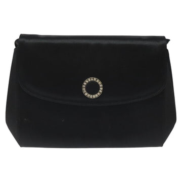 Salvatore Ferragamo Shoulder Bag Satin Black Auth BD949 - 0