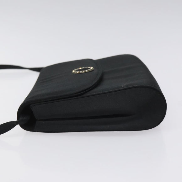 Salvatore Ferragamo Shoulder Bag Satin Black Auth BD949