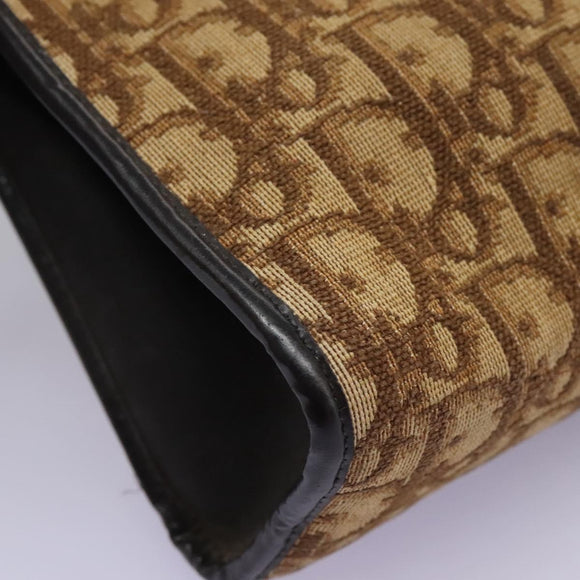 Christian Dior Trotter Canvas Shoulder Bag Brown Auth BD951