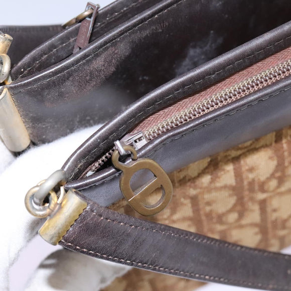 Christian Dior Trotter Canvas Shoulder Bag Brown Auth BD951