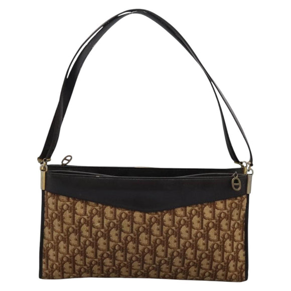 Christian Dior Trotter Canvas Shoulder Bag Brown Auth BD951