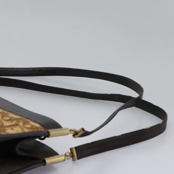 Christian Dior Trotter Canvas Shoulder Bag Brown Auth BD951