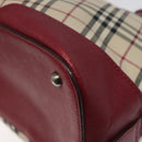 BURBERRY Nova Check Hand Bag Canvas Leather Beige Auth BD953-15