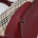 BURBERRY Nova Check Hand Bag Canvas Leather Beige Auth BD953-16