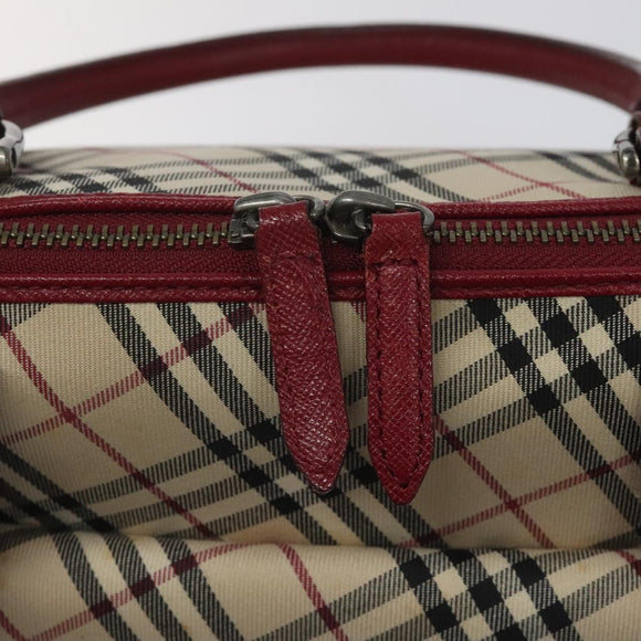 BURBERRY Nova Check Hand Bag Canvas Leather Beige Auth BD953