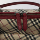 BURBERRY Nova Check Hand Bag Canvas Leather Beige Auth BD953-11