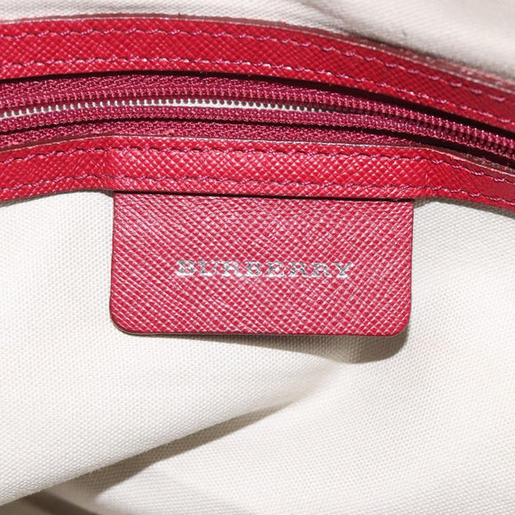 BURBERRY Nova Check Hand Bag Canvas Leather Beige Auth BD953