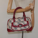 BURBERRY Nova Check Hand Bag Canvas Leather Beige Auth BD953-23