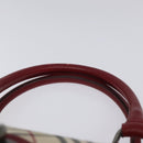 BURBERRY Nova Check Hand Bag Canvas Leather Beige Auth BD953-8