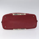 BURBERRY Nova Check Hand Bag Canvas Leather Beige Auth BD953-9