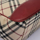 BURBERRY Nova Check Blue Label Shoulder Bag Canvas Beige Auth BD954-9