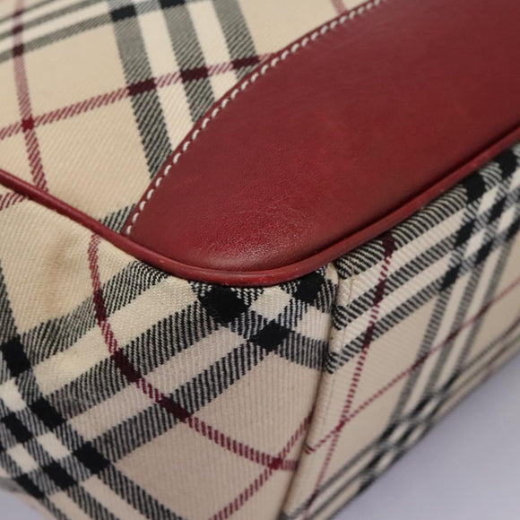 BURBERRY Nova Check Blue Label Shoulder Bag Canvas Beige Auth BD954