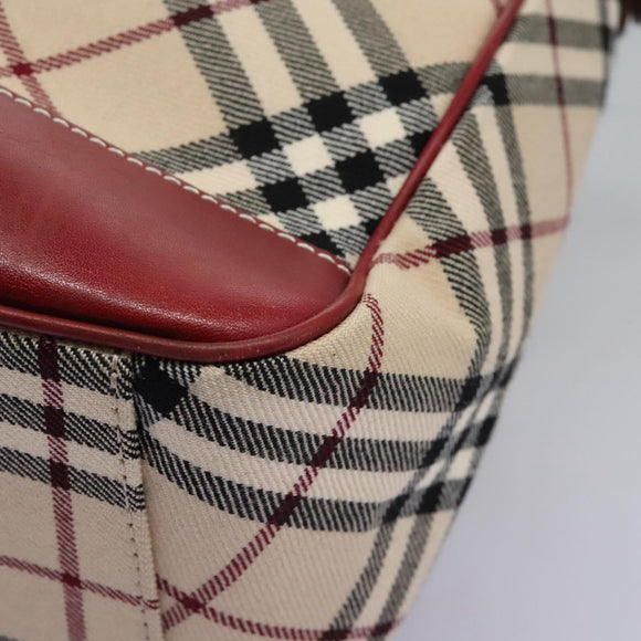 BURBERRY Nova Check Blue Label Shoulder Bag Canvas Beige Auth BD954