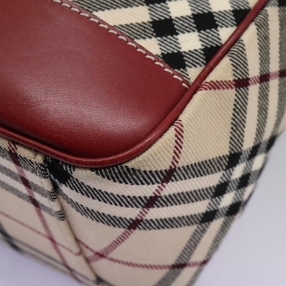 BURBERRY Nova Check Blue Label Shoulder Bag Canvas Beige Auth BD954
