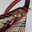 BURBERRY Nova Check Blue Label Shoulder Bag Canvas Beige Auth BD954-10