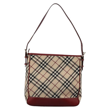 BURBERRY Nova Check Blue Label Shoulder Bag Canvas Beige Auth BD954 - 0