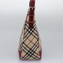 BURBERRY Nova Check Blue Label Shoulder Bag Canvas Beige Auth BD954-3