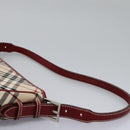 BURBERRY Nova Check Blue Label Shoulder Bag Canvas Beige Auth BD954-8