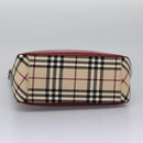 BURBERRY Nova Check Blue Label Shoulder Bag Canvas Beige Auth BD954-5